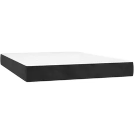 vidaXL Boxspringbett mit Matratze & LED Schwarz 140x200 cm Samt