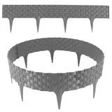 Aquagart Rasenkante Rattanoptik 80 x 10 cm grau