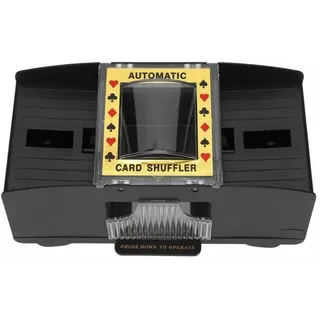 SECUMAX Tischkartenhalter Automatische Spielkarten Mischmaschine Auto Kartenmischer für 2 Decks schwarz