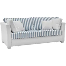 furn.design Couch 2,5-Sitzer Creme/Blau