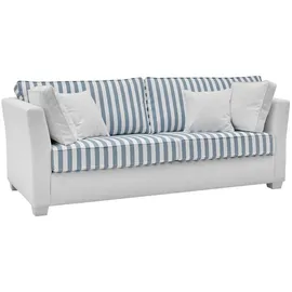furn.design Couch 2,5-Sitzer Creme/Blau