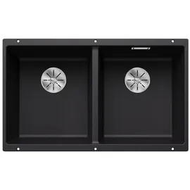 Blanco Subline 350/350-U links Unterbau granit schwarz Handbetätigung 755 x 460 mm