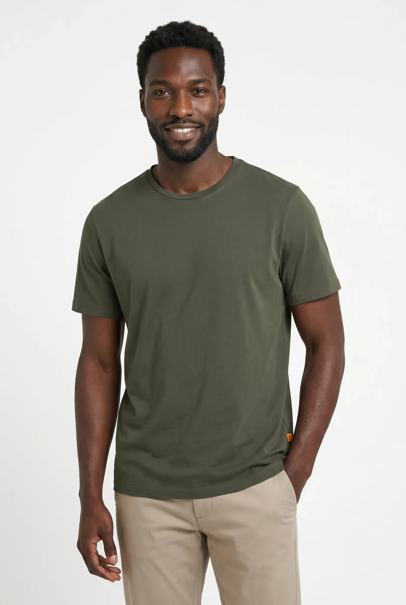 T-Shirt CAMEL ACTIVE, Herren, Gr. 4XL, grün (leaf grün), Jersey, Obermaterial: 100% Baumwolle, bestickt, unifarben, regular fit normal, Rundhals, Shirts T-Shirt, mit Rundhalsausschnitt, Topseller