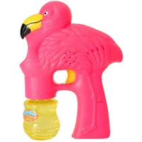 Flamingo Seifenblasenpistole mit Musik und Licht in pink - Seifenblasen Pistole Seifenblasenset Seifenblasenspender
