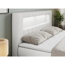 MKS Meble Boxspringbett Weiß, Textil, 2-Sitzer, H4, Rechteckig, 140x200 cm, Schlafzimmer, Betten, Boxspringbetten