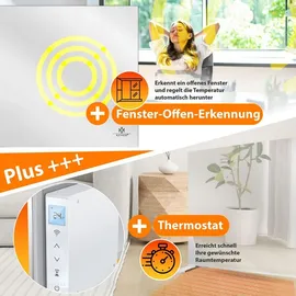 Kesser KESSER® Infrarotheizung Spiegelheizung Energiesparend 2in1 Standgerät & Wandmontage Elektroheizung mit Erkennung Offener Fenster + Fernbedienung & App-Steuerung Thermostat Infrarot Heizpaneel