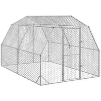 vidaXL Hühnerstall 250 x 400 x 225 cm silber