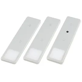 Kalb Material Für Möbel kalb LED Unterbauleuchten SET Solid2, silbergrau mit mech. Schalter, 3W, 200cm Kabellänge, 3er Set neutralweiss