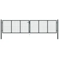 vidaXL Mesh-Gartentor 400 x 125 cm Grau/Stahl