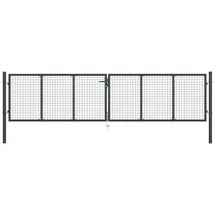 vidaXL Mesh-Gartentor 400 x 125 cm Grau/Stahl