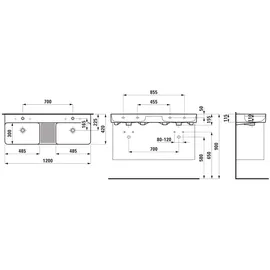 Laufen Val Doppelwaschtisch 120 x 42 cm (H8142820001091)