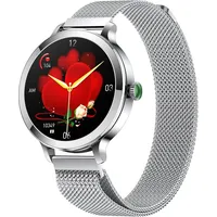 LONGLU Smartwatch (2,8 cm, android ios), Elegante Damen Smartwatch mit AMOLED Display und Bluetooth silberfarben