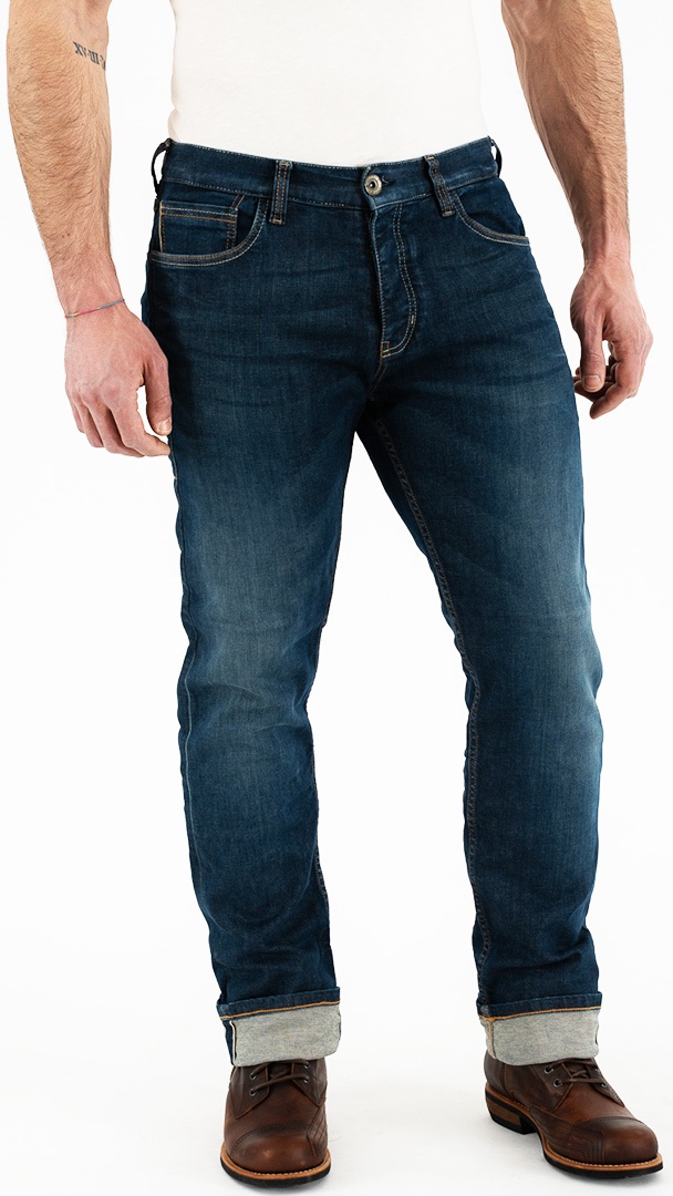 Rokker Iron Selvage Washed Motorrad Jeans, blau, Größe 30 für Männer