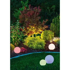 Trio Solar Außenleuchte Kunststoff Ø 20 cm inkl. 0,5 W LED Farbwechsler weiß