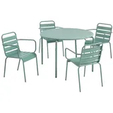 vente-unique Garten-Essgruppe 5-tlg. Mandelgrün