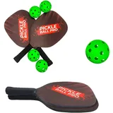 Mad Monkey - Pickleball Schläger Set mit Bällen, Schwarz, Rot, Weiß