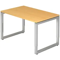 Bümö Schreibtisch Buche, Silber, Nachbildung,Buche, Rechteckig, 120x74x80 cm, FSC