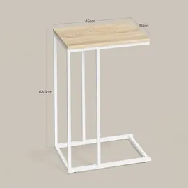 Woltu Beistelltisch Beige Eiche 45 x 63,5 x 25 cm