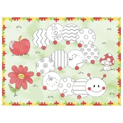 Mank Tischset Airlaid Kleine Raupe, 40 x 30 cm, 100 Stück - Platzdeckchen Malspaß Platzset
