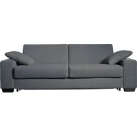 Bali Schlafsofa "Norwalk" Sofas Gr. 160cm x 200cm, Flachgewebe, Ergoflex Lattenrost-Gelformmatratze ca. 20cm Höhe, grau (grau/beige) Dauerschlaffunktion, mit Unterfederung Lattenrost und Matratze