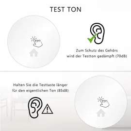 ELRO 6er Set 10 Jahres Design Rauchmelder extra flach, Höhe 2,3cm