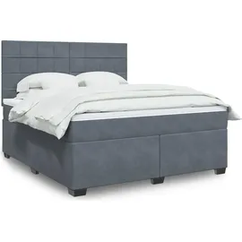 vidaXL Boxspringbett 180 x 200 cm Dunkelgrau