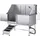 Vevor Hundewaschstation Edelstahl, 1500x700x1495 mm Tierpflegewanne mit Rampe, PE-Wasserfilterplatte, Wasserhahn, Duschkopf & Seifenhalter, für große, mittelgroße & kleine Haustiere (linke Tür)