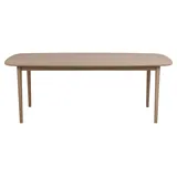 VCM Esstisch oval, vorbereitet für Zusatzplatten, weiß geölt eichendekor.
