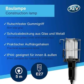 REV Ritter Arbeitsleuchte Gummi/Metall 5m Zuleitung schwarz