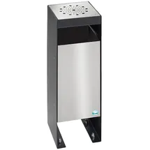 Proregal Robuster Kombiascher | 60 Liter, HxBxT 72x25x25cm | Verzinkter Stahl | Schwarz | Mülleimer Aschenbecher Abfalleimer