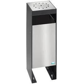 Proregal Robuster Kombiascher | 60 Liter, HxBxT 72x25x25cm | Verzinkter Stahl | Schwarz | Mülleimer Aschenbecher Abfalleimer