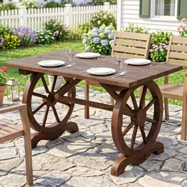 Outsunny Gartentisch 113 x 60 x 65 cm Beige/Braun
