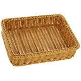 Dekoleidenschaft Regalkorb Auslagekorb aus Polyrattan, Schrankkorb, Aufbewahrungskorb, Brotkorb, Flechtkorb, Buffetkorb abwaschbar, Obstkorb, Servierkorb, Verkaufskorb beige