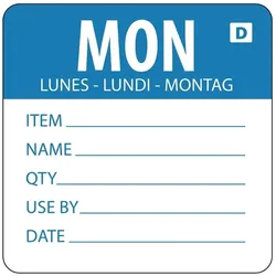 Vogue auflösbare Etiketten Montag blau