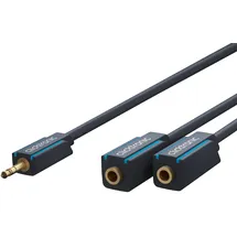 Clicktronic 3,5-mm-aux-adapterkabel, Stereo, Premium-kabel 1x 3,5-mm-klinken-stecker 2x 3,5-mm-klinken-buchse 0,1 m Ofc-innenleiter. Kabellänge 0.1 M