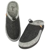 Beck Herren Pantoffel Max mit hohem Schurwollanteil Hausschuh schwarz 47 EU