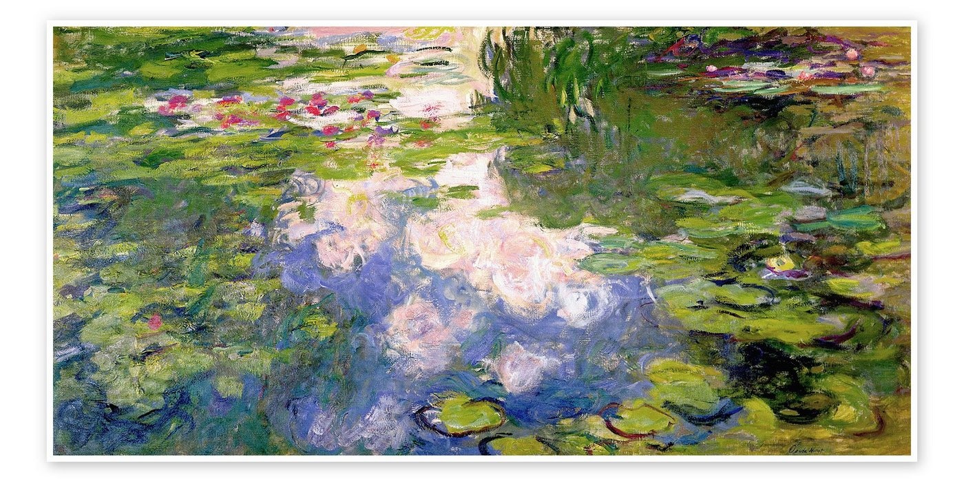 Posterlounge Poster Claude Monet, Seerosenteich, Wohnzimmer Malerei grün 100 cm x 50 cm