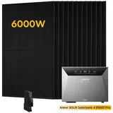 Anker Balkonkraftwerk 6000W Anker SOLIX Solarbank 4 E5000 Pro All-in-One Stromspeicher, (Optional: 0-5 × Anker BP5000 Erweiterungsakku, inkl. Anker Smart Meter Gen 2 und 12 x Sunpro 500W Solarmodule), PV Speicher mit Notstromfunktion