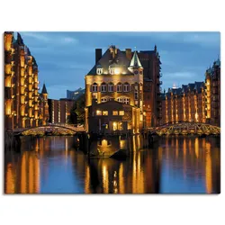 Artland Wandbild »Teil der alten Speicherstadt in Hamburg«, Deutschland, (1 St.), als Leinwandbild, Poster, Wandaufkleber in verschied. Größen Artland Farbe Bild(er): blau