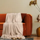 Paco Home Deko Wohnzimmer Decke Kuscheldecke Tagesdecke Waschbar Flauschig Beige, 200x240cm