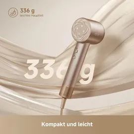 DREAME Glory Mix Haartrockner Mit Negativen Ionen,Aromatherapie-Haarpflege,3 austauschbare Multifunktionsdüsen,NTC 55°C Temperaturregelung,110K RPM - Gold