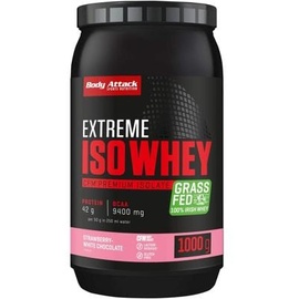 Body Attack Extreme Iso Whey, 1000 g Dose, Strawberry White Chocolate