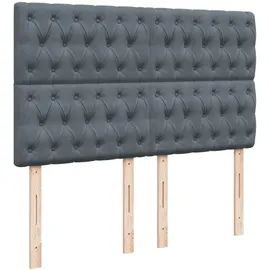 vidaXL Boxspringbett 140 x 200 cm Dunkelgrau
