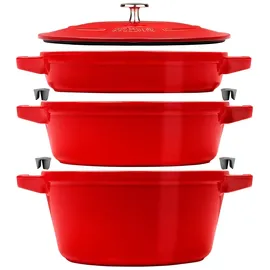 Staub Cocotte Kochtopfset 3-tlg. kirsch-rot