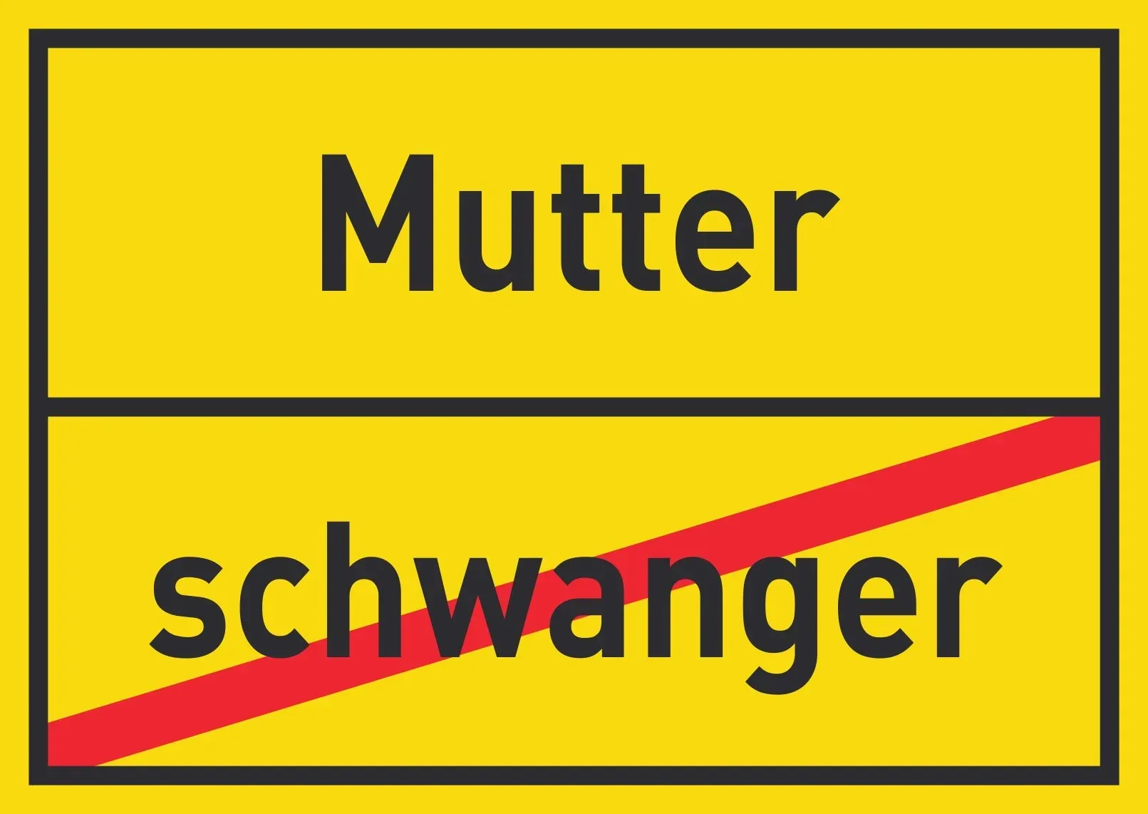 Mutter schwanger Schild Ortsschild A2 (420x594mm)