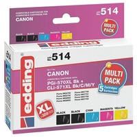 Edding Druckerpatrone ersetzt Canon PGI-570XL+CLI-571XL Kompatibel Schwarz, Cyan, magenta,