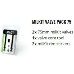 Milkit Ventil Tubeless Valve Pack 2St 75Mm SCHWARZ No Size