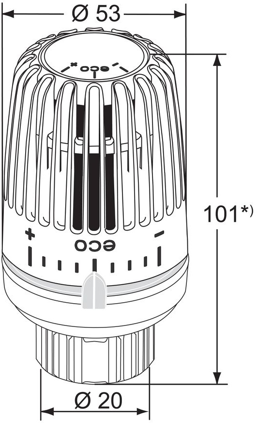 IMI Heimeier Thermostat-Kopf VK-eco mit Klemmverbindung (Direktanschluß VHK) 9710-43.500