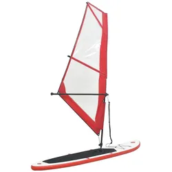 Aufblasbares SUP-Board mit Segel Set Rot und Weiß