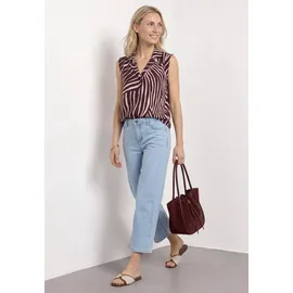 STREET ONE Blusentop mit Bowling-Kragen und Knoten Rustic Rouge 42